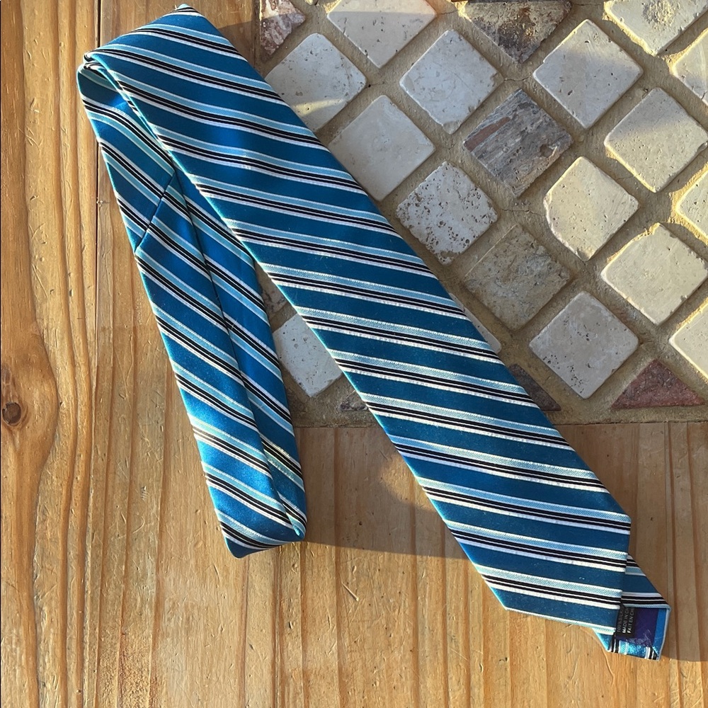 3/20$ George Blue Teal Striped Men's Tie
